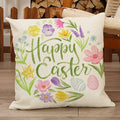 Axyaa Easter Rabbit Print Pillow Cover Cotton Linen Holiday Party Decoration