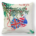 Axyaa Santa Print Pillowcase for Christmas and New Year Decor