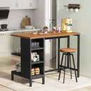 Axyaa 43" Kitchen Island with Shelves and 5 Open Storage Shelves, Large Worktop