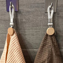 Axyaa Towel Hanging Clips: Multifunctional Bathroom Storage Rack with Woven Rope Hand Towel Hangers