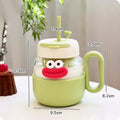 Axyaa Kawaii Glass Cup with Lid and Straw: Large Aesthetic Drink Bottle Mug