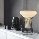 Axyaa White Glass Table Lamp | Modern Minimalist Design for Living Room and Bedroom