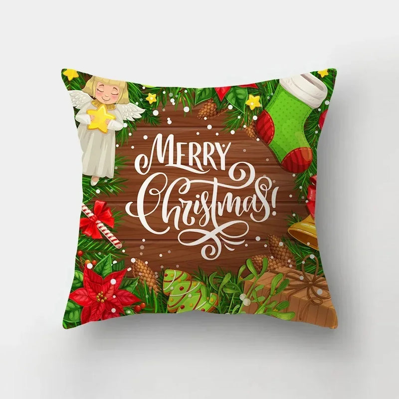 Merry Christmas Santa Claus Pillowcase by Axyaa: Festive Home Decor Gift