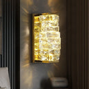 Axyaa Modern Gold Crystal Wall Sconce LED Lamp for Living Room Bedroom