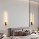 Axyaa Rotatable Copper Long Strip LED Wall Lamp for Living Room Bedroom Luxe Lighting.