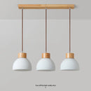 Axyaa Nordic Cream Style LED Pendant Light - Wood Glass Ceiling Fixture for Dining, Kitchen, Living Room