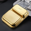 Axyaa Stainless Steel Divided Tray Dinner Plates for Food Service and Home Organization