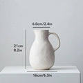Axyaa Matte White Ceramic Vase Farmhouse Decor Pitcher Boho Room Vase