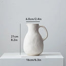 Axyaa Matte White Ceramic Vase Farmhouse Decor Pitcher Boho Room Vase