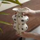 Axyaa Chinese Retro Hand-Painted Ceramic Vase Flower Pot Home Decor Accessories