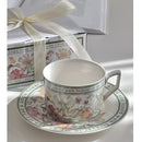 Axyaa Retro Flower Cup Set with Plate, High Value Ceramic Mug, 350ml