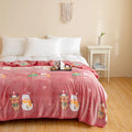 Soft Velvet Christmas Blanket with Santa Claus & Elk Print by Axyaa