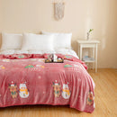 Soft Velvet Christmas Blanket with Santa Claus & Elk Print by Axyaa
