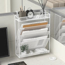 Axyaa 5 Tier Mesh Wall File Organizer with Bottom Tray - Vertical Hanging Folder Holder