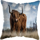 Axyaa Nordic Yak Oxen Highland Cow Cushion Cover for Home Hotel Sofa Bed
