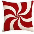 Axyaa Candy Cane Pattern Pillow Cover for Sofa, Bedroom, Car - Christmas Decor