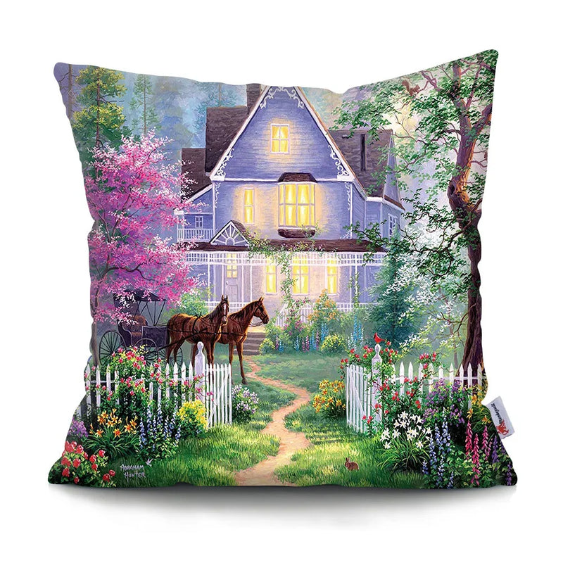Axyaa Rustic Landscape Print Pillowcase