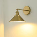 Axyaa Adjustable Retro Wall Sconce Bedside Lamp Black Brass Iron Shade