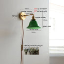 Axyaa Nordic Ceramic Copper LED Wall Lamp with Pull Chain Switch & Adjustable Up/Down Light