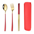 Axyaa 3pc Tableware Set: Fork, Spoon, Chopsticks Dessert Combination