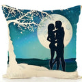 Axyaa Cartoon Couple Linen Pillowcase: Cute Room Decor & Valentine's Day Gift
