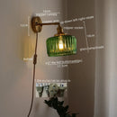 Axyaa Nordic Copper Glass Wall Sconce LED Light for Living Room and Bathroom