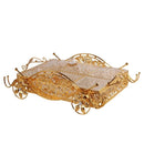 Axya Luxury Gold Acrylic Candy Plate with Lid - Modern Snack Tray