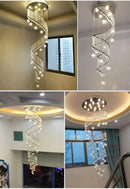 Axyaa Crystal Spiral Staircase Chandelier for Modern Home Decor
