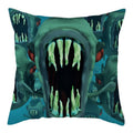Axyaa Nightmare Pumpkin Ghost Print Linen Throw Pillow Cover for Home Sofa, 45x45cm