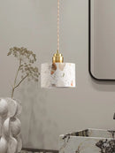 Axyaa Terrazzo Chandelier Lamp - Retro Nordic Bedroom Coffee Shop Pendant Light