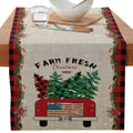 Axyaa Christmas Table Runner with Gnome Elk Tree Snowflake Print
