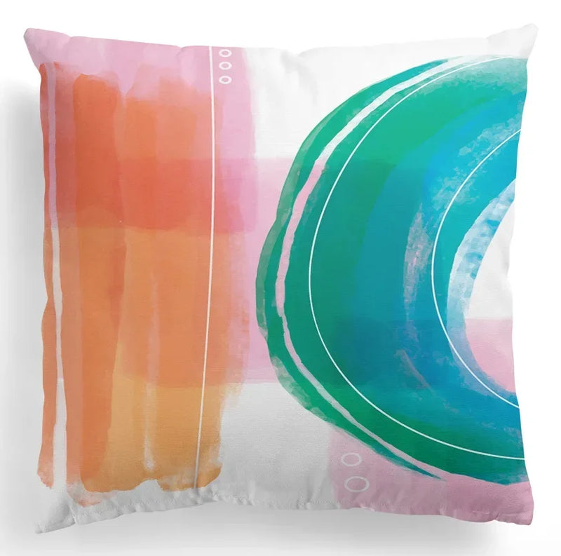 Nordic Luxury Abstract Hand Painted Pillowcase by Axyaa
