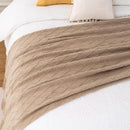 Axyaa Oversized Khaki Throw Blanket 150x230cm for Couch & Bed - Boho Tan Throws