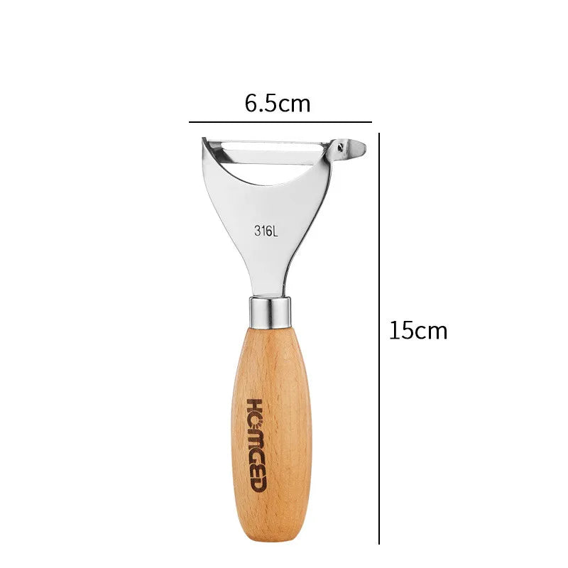 Axyaa Stainless Steel Peeler Corn Separator with Wooden Handle, Home Kitchen Tool