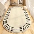 Axyaa Cream French Style Oval Carpet for Master Bedroom Luxury Decor
