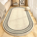 Axyaa Cream French Style Oval Carpet for Master Bedroom Luxury Decor