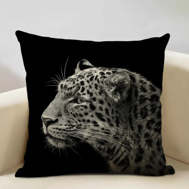 Axyaa Animal Pattern Cushion Cover Trio: Lion, Tiger, Bear Home Sofa Decor Kids Gift