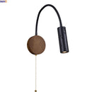 Axyaa Wabi Sabi Black Travertine Stone LED Wall Lamp Hose Adjustable Arandela
