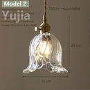 Axyaa Vintage Clear Glass Brass Pendant Light for Kitchen Dining Bedroom
