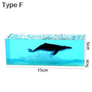 Axyaa Marine Whale Shark Diver Cube LED Table Lamp Resin Decorations Night Lights