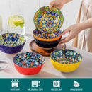 Axyaa 6/12 Piece Ceramic Soup Bowls, Colorful & Oven Safe 4.7" Dishwasher Bowls