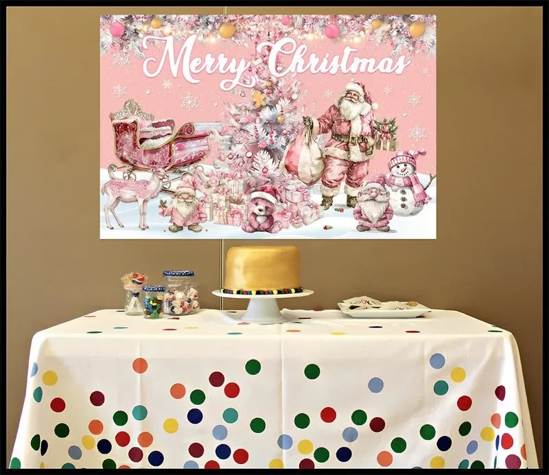 Axyaa Christmas Tapestry: Santa Claus Tree Holiday Party Decoration