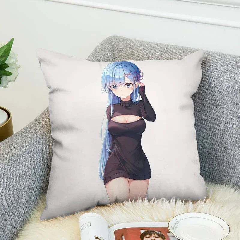 Axyaa 45x45 Cushions Covers for Bed Pillows, Sofa Anime Body Home Decor