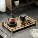 Axyaa Zen Bamboo Tea Tray: Stylish Kungfu Tea Storage Shelf for Home or Office