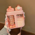 Axyaa Double Drink Water Bottles with Tea Filter and Straw - BPA Free