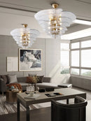 Colorized Glass Leaves Chandelier by Axyaa: Stoned Art Glass, Dimming Function