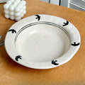 Axyaa Hand Drawn Ceramic Plates Set - Retro Style Tableware for Home Dining