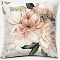 Pink Flower Pattern Cushion Cover by Axyaa - 45x45cm Decorative Pillowcase