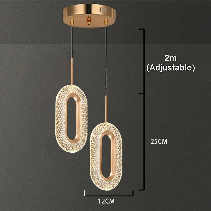 Axyaa Nordic Ring LED Pendant Lights Modern Hanging Lamp for Bedroom and Living Room