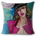 Axyaa Pop Art Crying Girl Cushion Cover 45x45cm